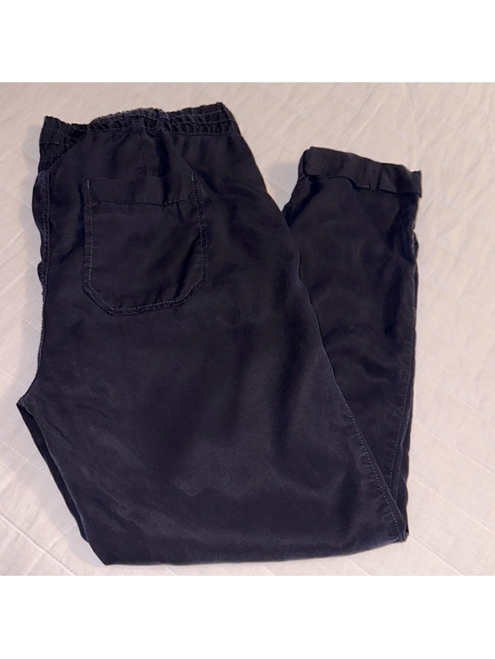 A PEA IN THE POD S Navy Crop Cuffed Lightweight Lyocell Cargo Pants